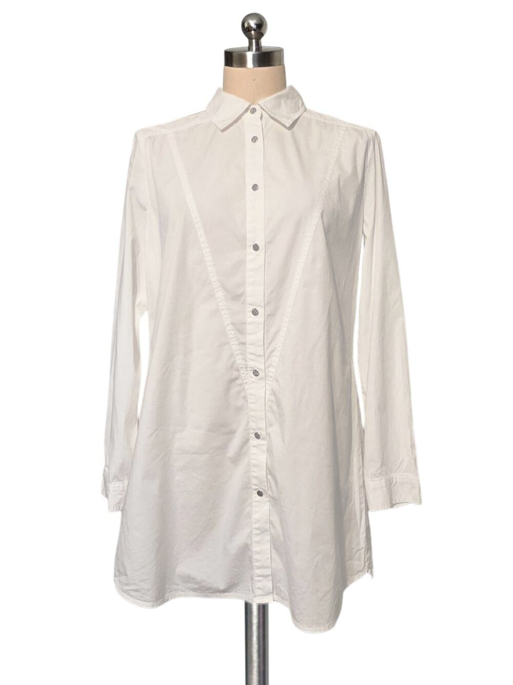 CHICO'S Black Label White Button Down Blouse Top 1 Medium